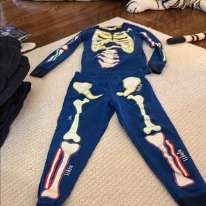 Mini Boden Glow in the Dark Blue Skeleton Pajama Set